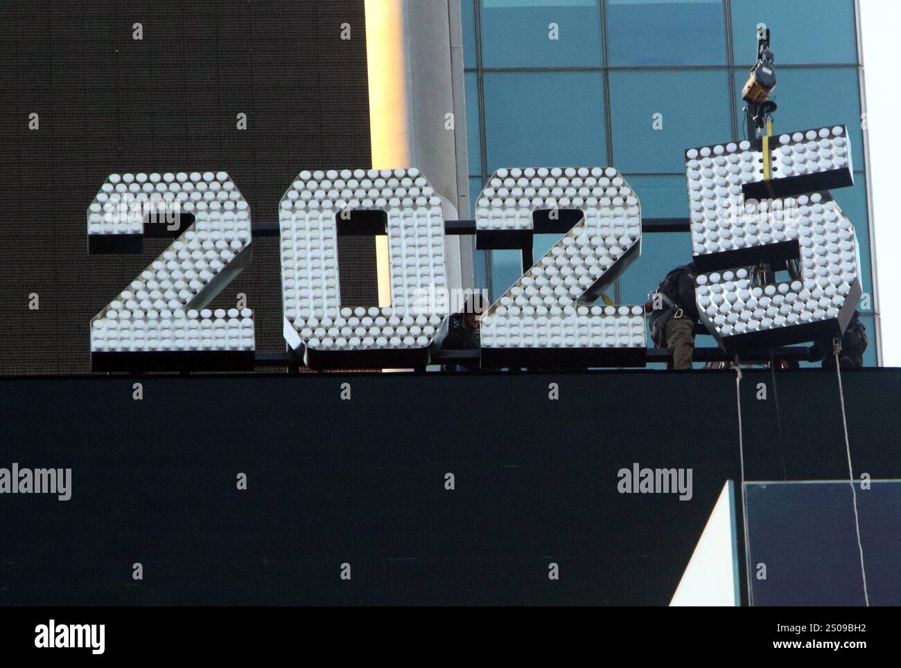 NEW YORK, NY DECEMBER 26 View of One Times Square in preparation for