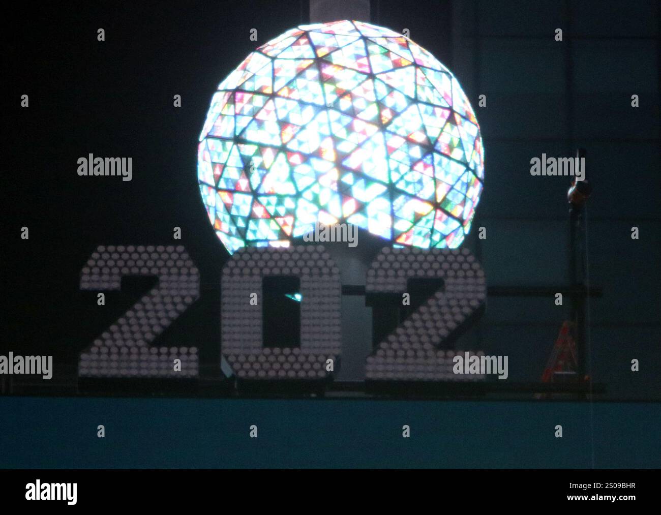 New York, NY, USA. 26th Dec, 2024. View of One Times Square in preparation for the 2025 New Year