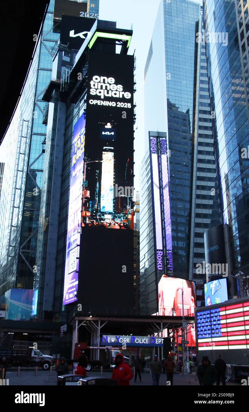 NEW YORK, NY DECEMBER 26 View of One Times Square in preparation for