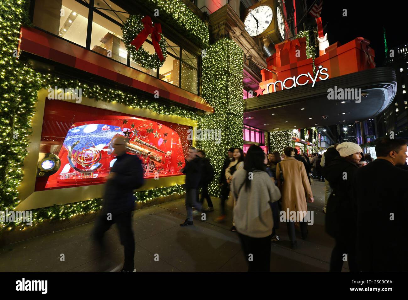 New York, NY - Dec. 17, 2024: Macy's department store on Broadway in ...