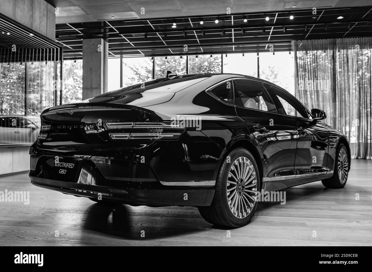 New York City, USA - August 06, 2023: Hyundai electric Genesis G80 ...
