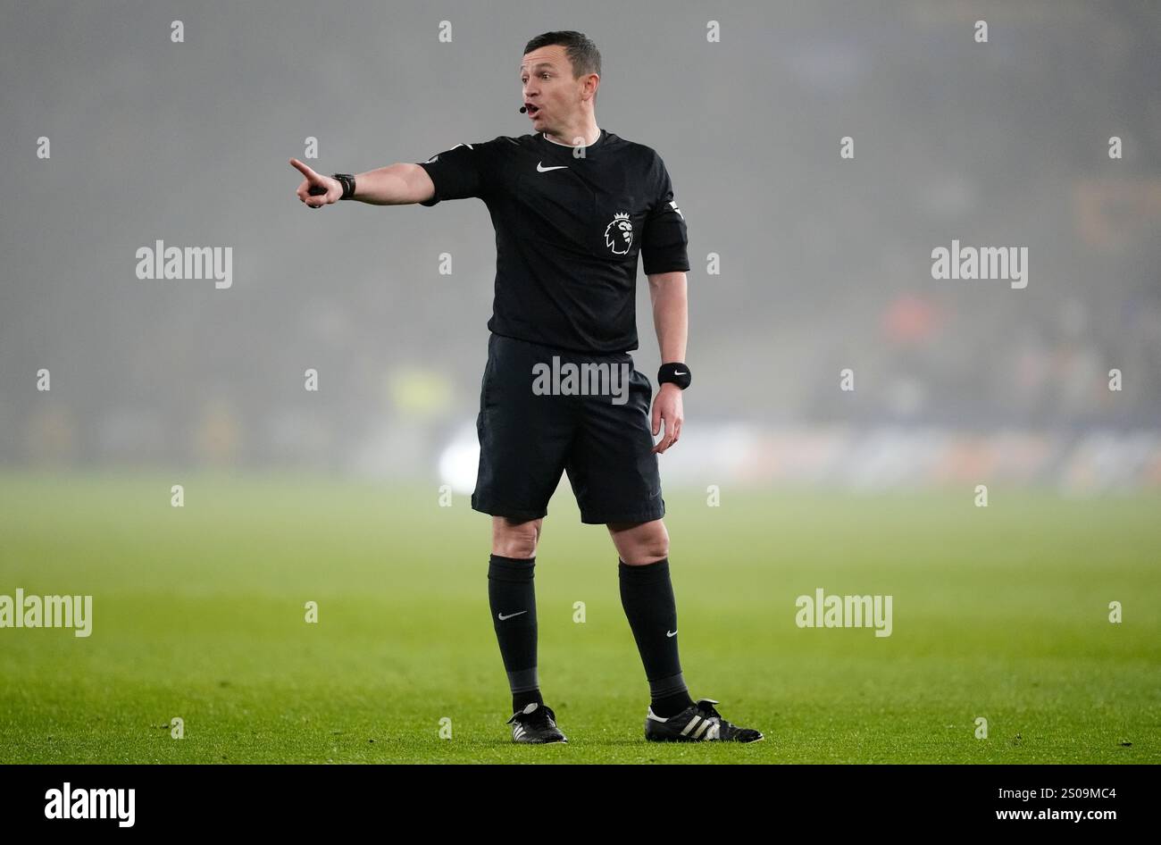 Referee Tony Harrington during the Premier League match at Molineux ...