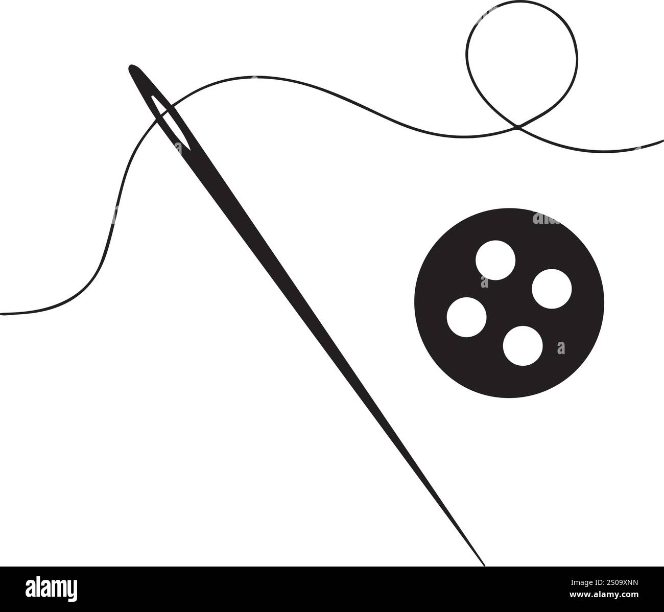 vector needle, thread, scissors, button tool illustrations design Stock ...
