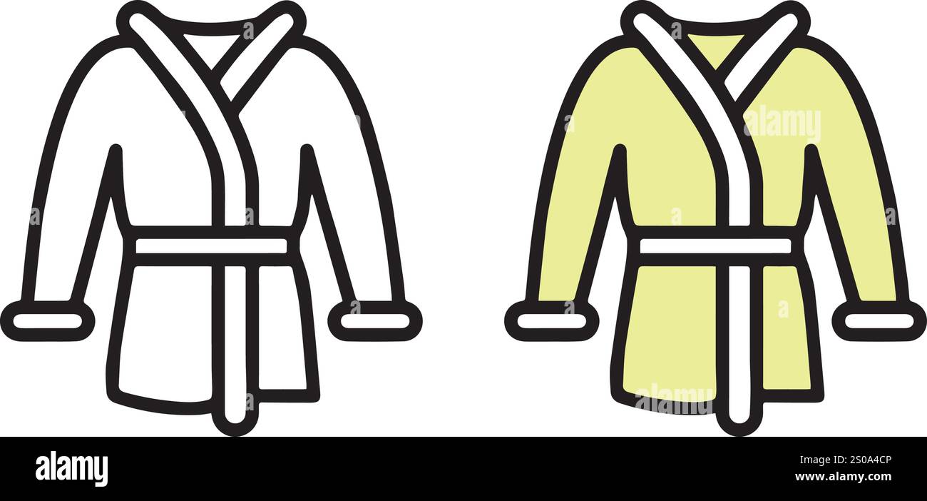 vector towel bathrobe drawing Stock Vector