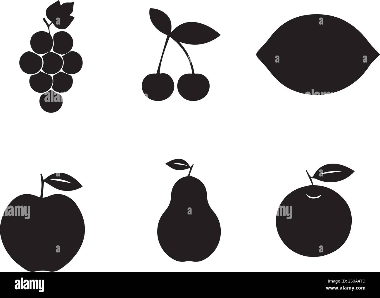 set designs of vector fruits Stock Vector