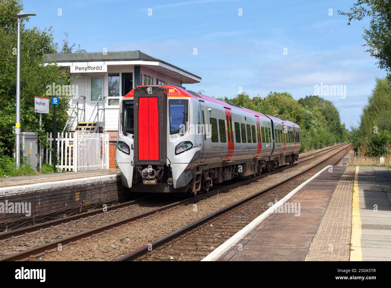 Transport For Wales CAF built class 197 train 197013 running on the ...