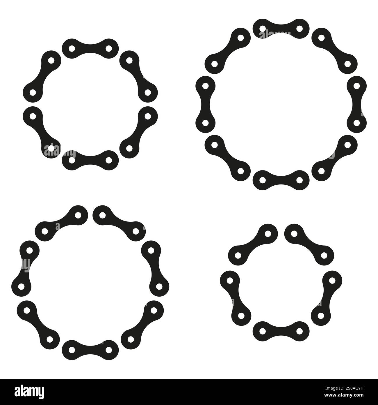 Chain link circles. Circular chain elements. Bold geometric pattern ...