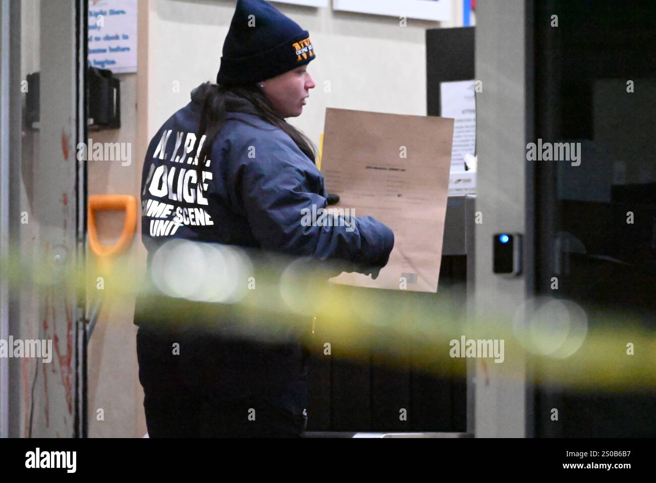 New York City Police Department Crime Scene Investigators at the scene ...