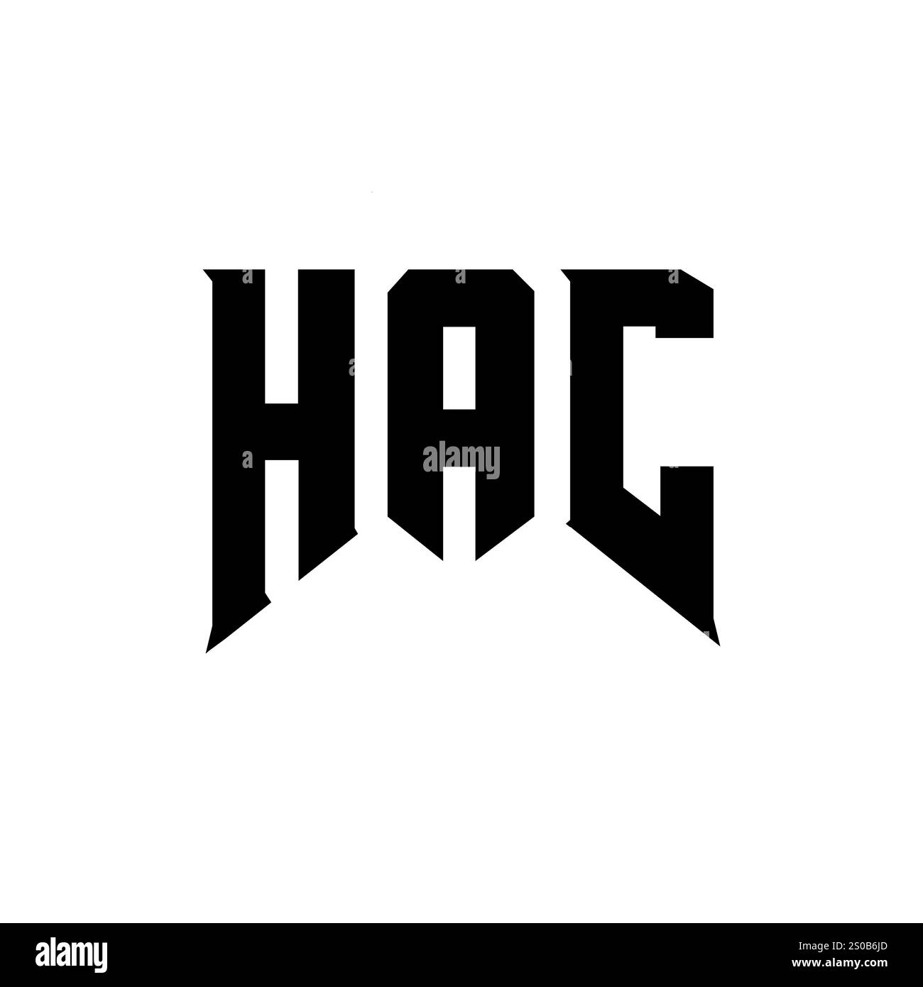 HAC letter logo design for technology company. HAC logo design black