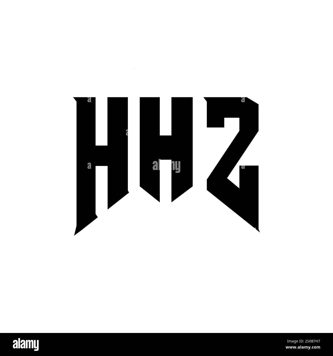 HHZ letter logo design for technology company. HHZ logo design black ...