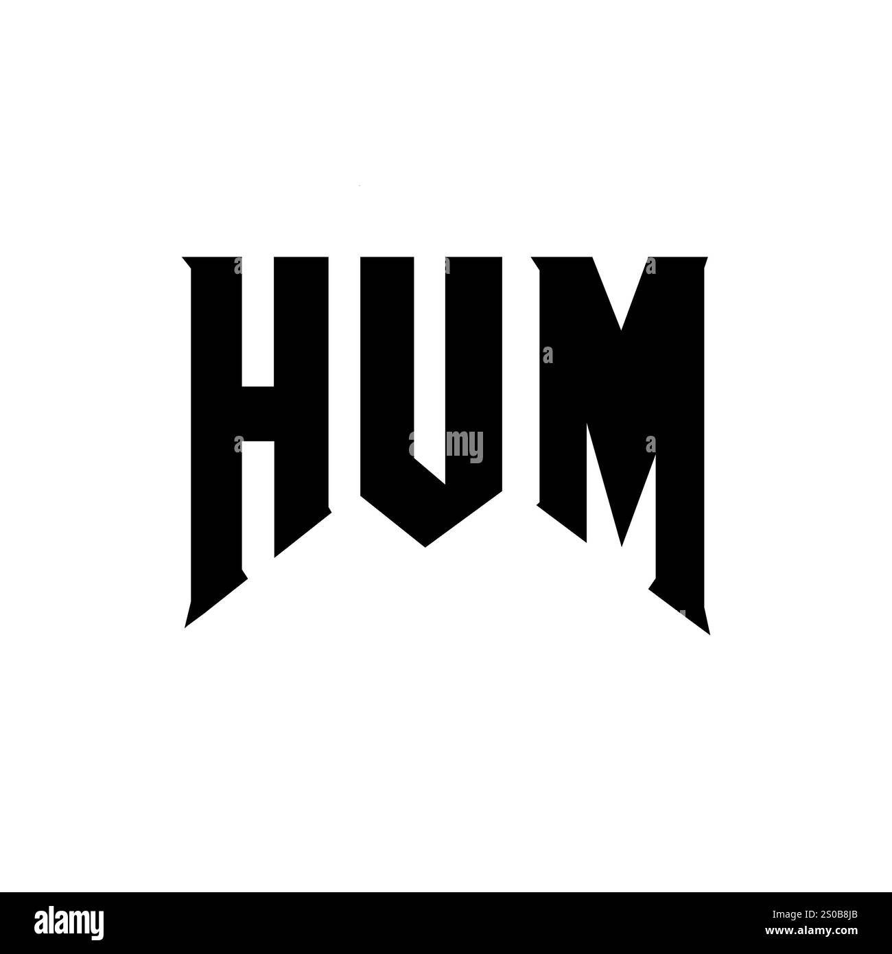 HUM letter logo design for technology company. HUM logo design black ...