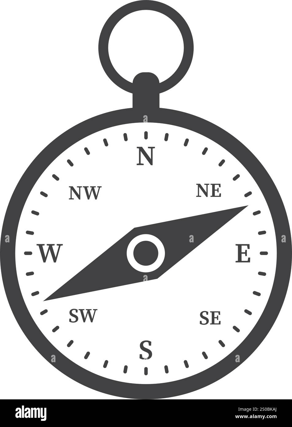 Compass icon in flat style. Navigation equipment vector illustration on ...