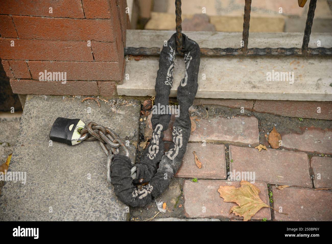 lock cable for motor or bike. Stock Photo