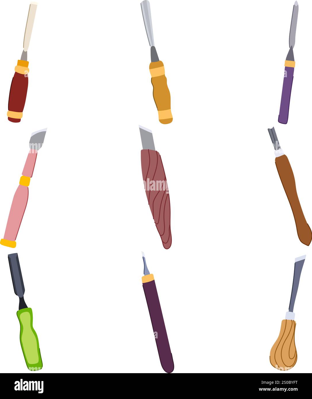 chisel carving set cartoon vector illustration Stock Vector Image & Art ...
