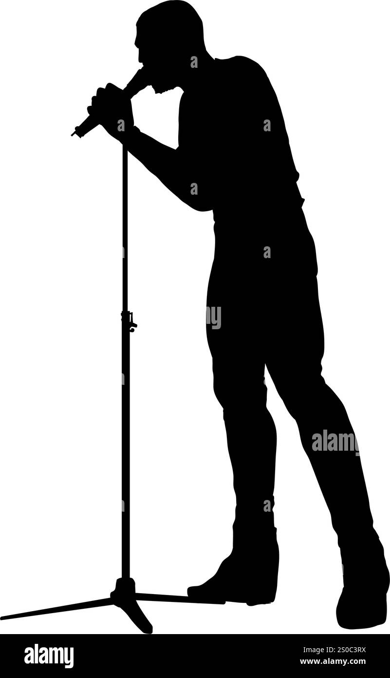 singer silhouette - vector illustation Stock Vector Image & Art - Alamy