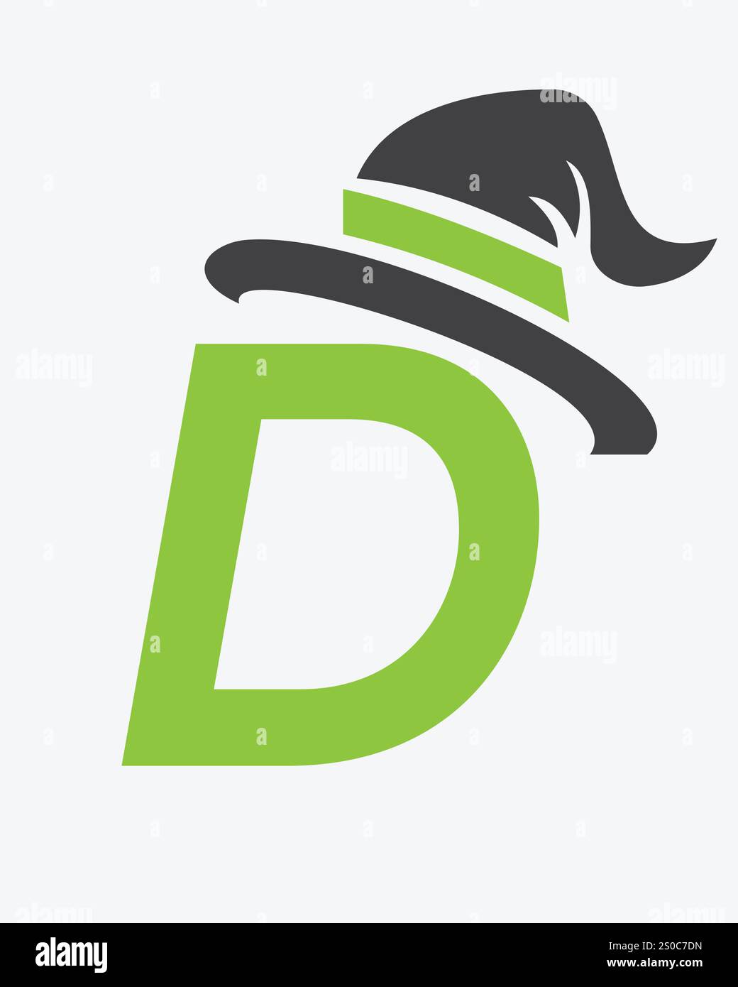 Initial Letter D Magic Hat Logo Design Concept For Magic Fantasy Symbol Stock Vector