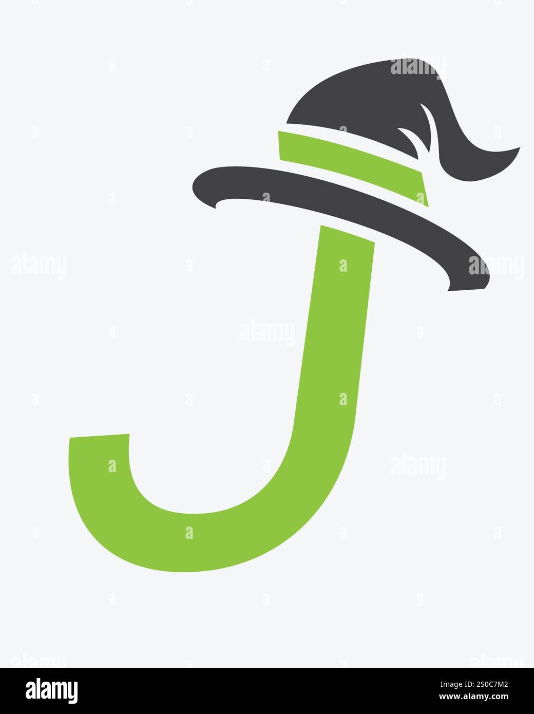 Initial Letter J Magic Hat Logo Design Concept For Magic Fantasy Symbol Stock Vector