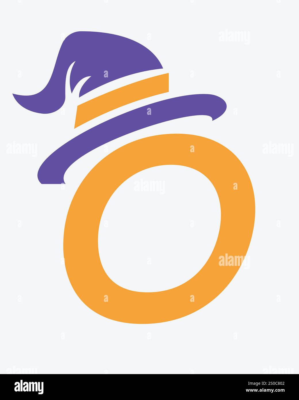 Initial Letter O Magic Hat Logo Design Concept For Magic Fantasy Symbol Stock Vector