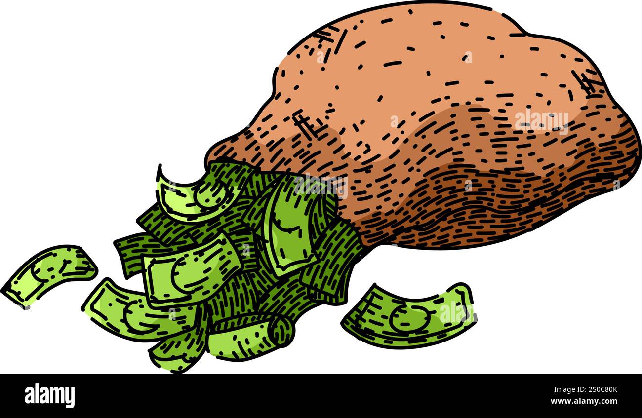 finance money bag sketch hand drawn vector Stock Vector Image & Art - Alamy