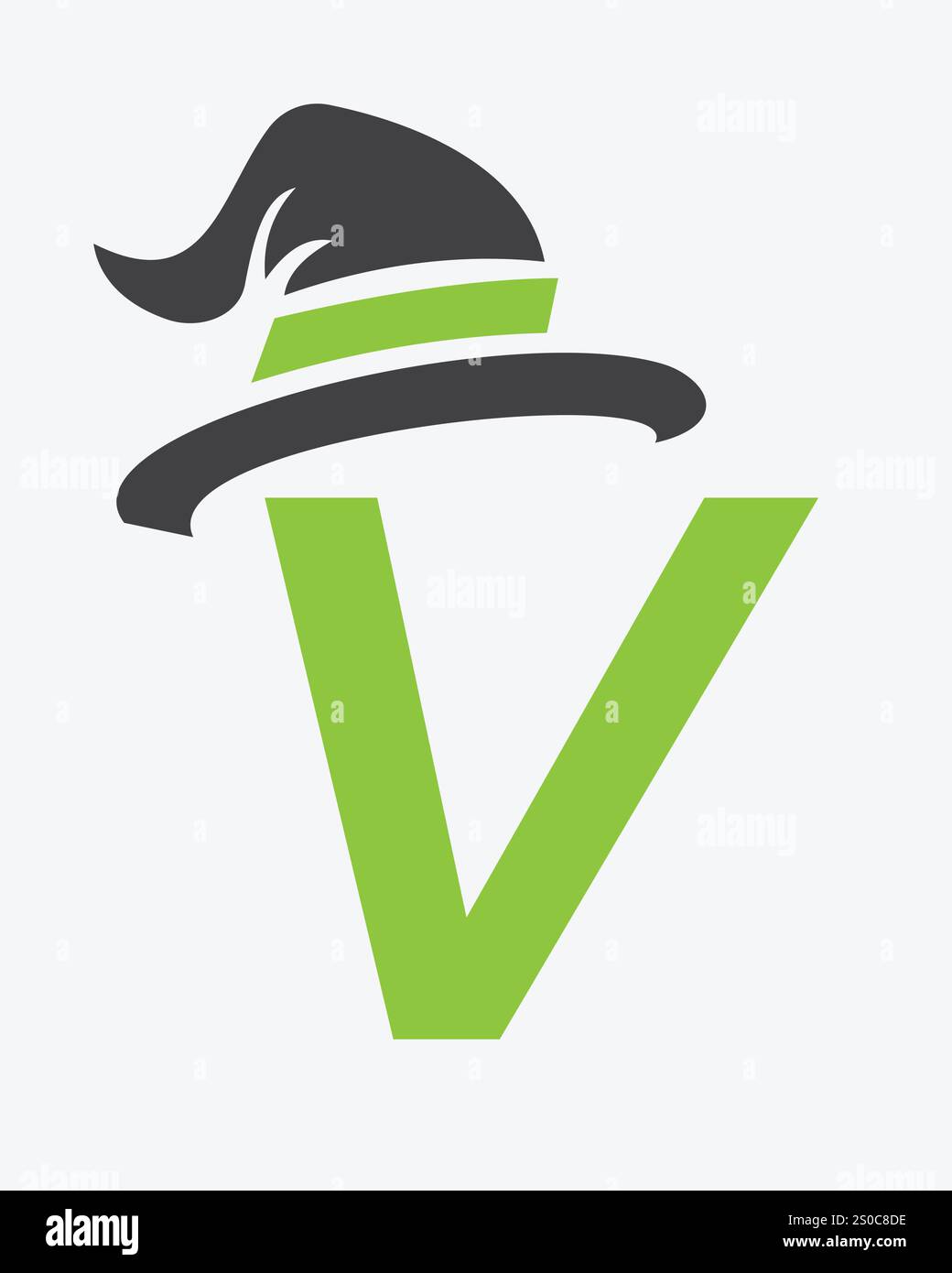 Initial Letter V Magic Hat Logo Design Concept For Magic Fantasy Symbol Stock Vector