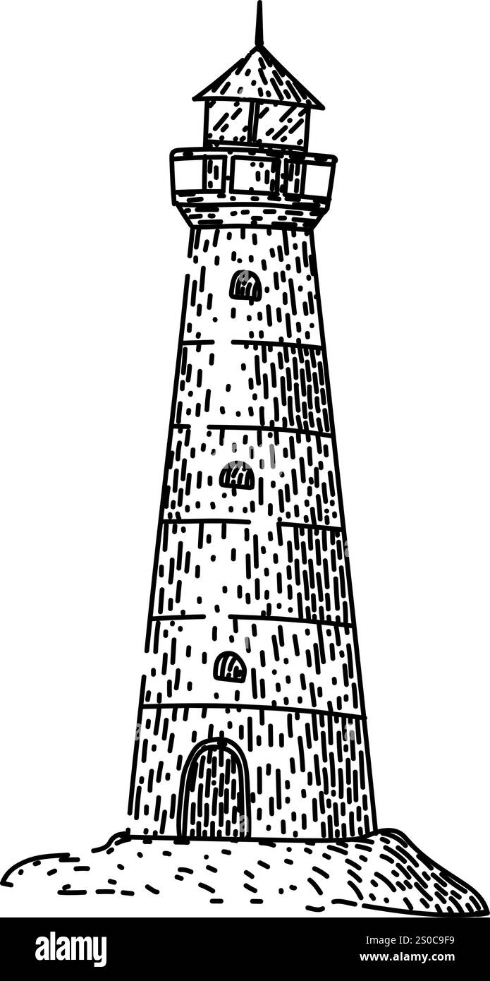 tower lighthouse sketch hand drawn vector Stock Vector Image & Art - Alamy