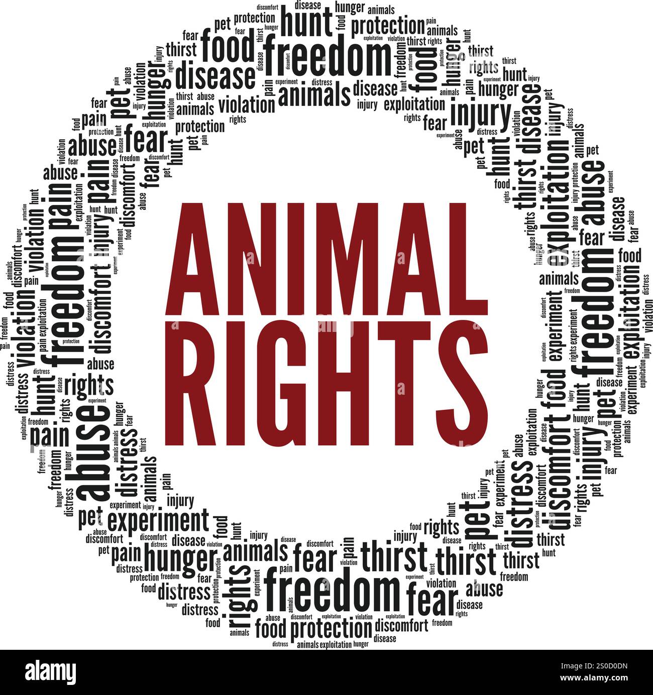 Animal Rights word cloud conceptual design isolated on white background ...