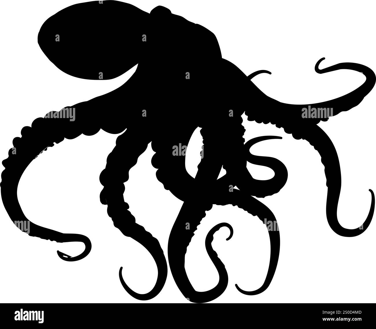 Octopus silhouette - vector illustration Stock Vector Image & Art - Alamy