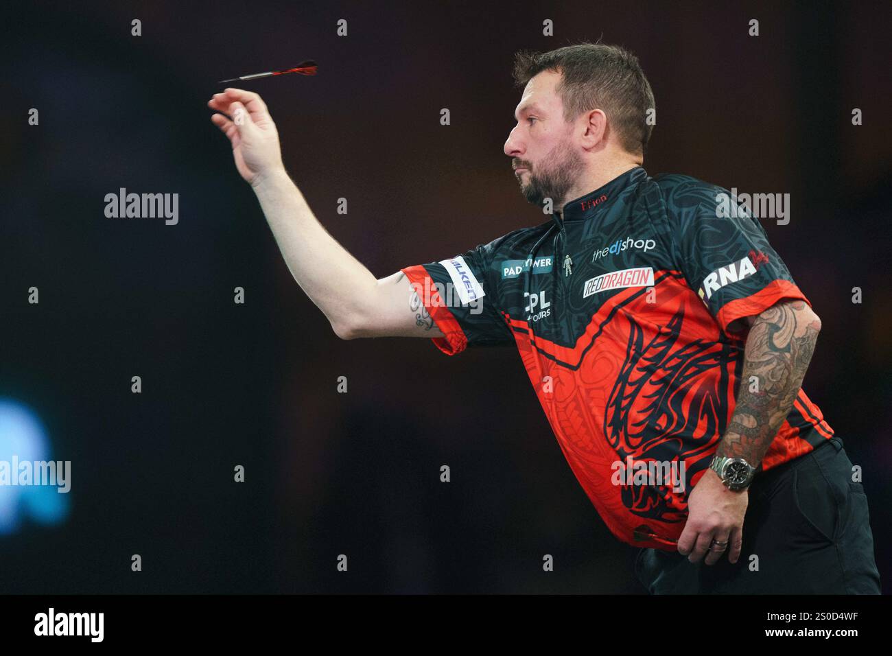 Jonny Clayton during his 3rd round match against Daryl Gurney during