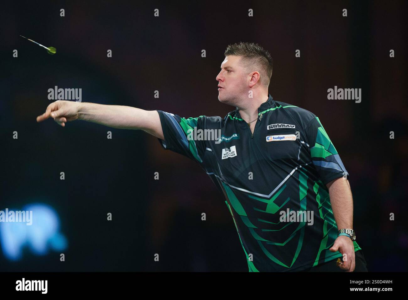 Daryl Gurney during his 3rd round match against Jonny Clayton in the