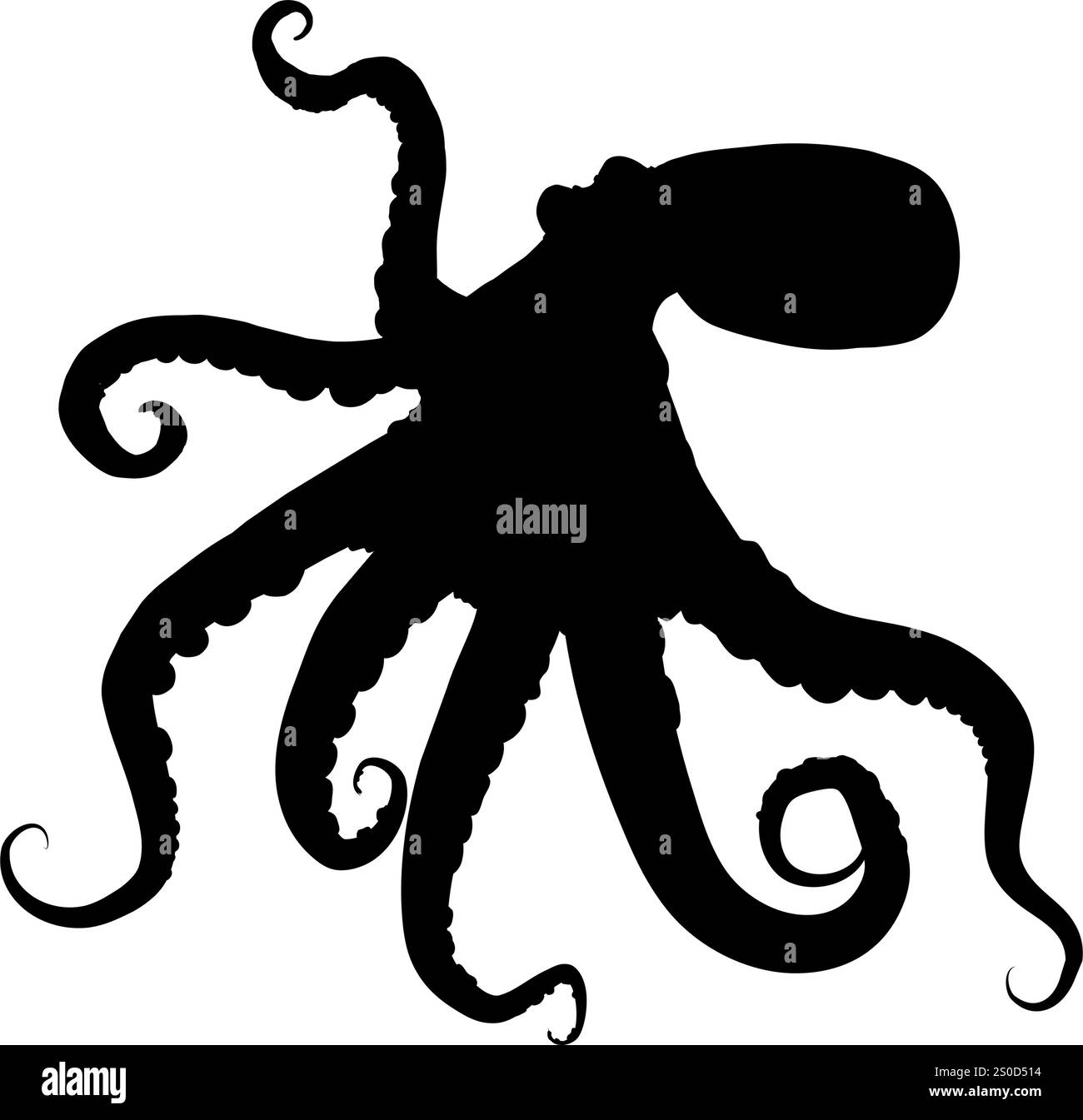 Octopus silhouette - vector illustration Stock Vector Image & Art - Alamy