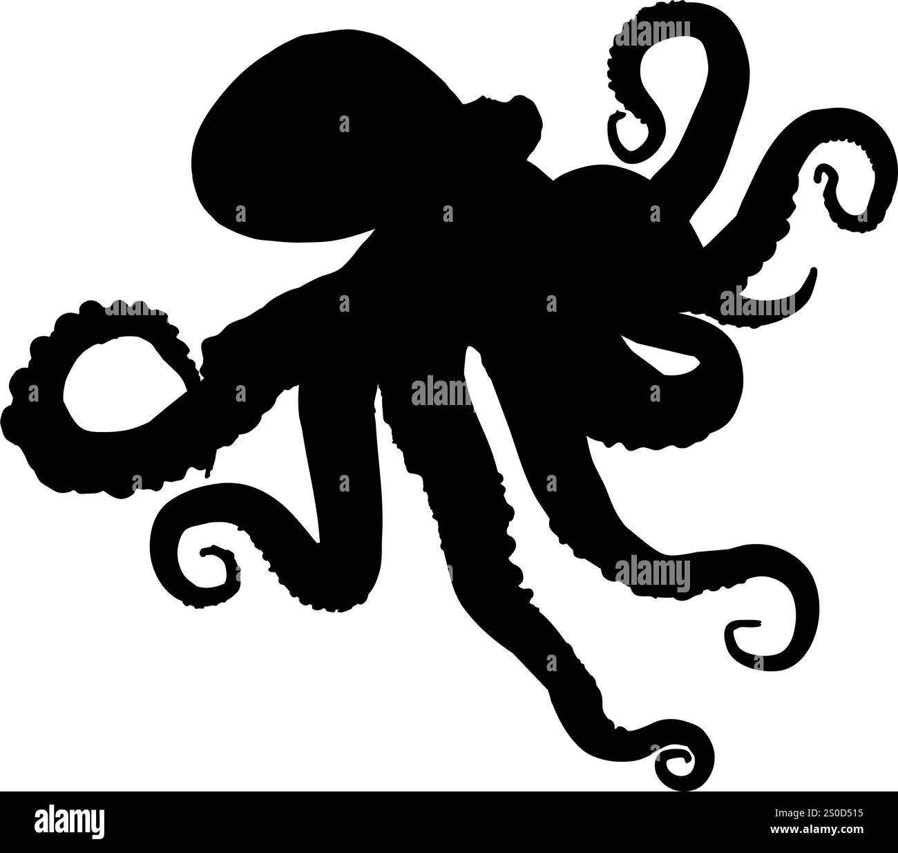 Octopus silhouette - vector illustration Stock Vector Image & Art - Alamy