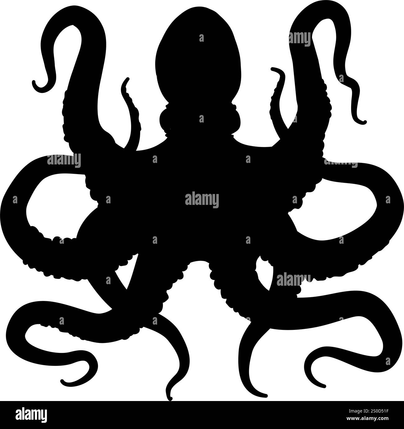 Octopus silhouette - vector illustration Stock Vector Image & Art - Alamy