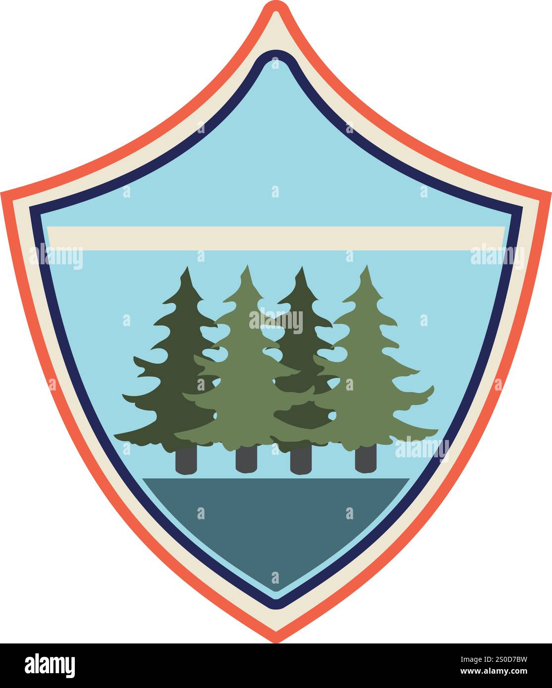 classic retro forest badge cartoon. logo patch, insignia woodland ...