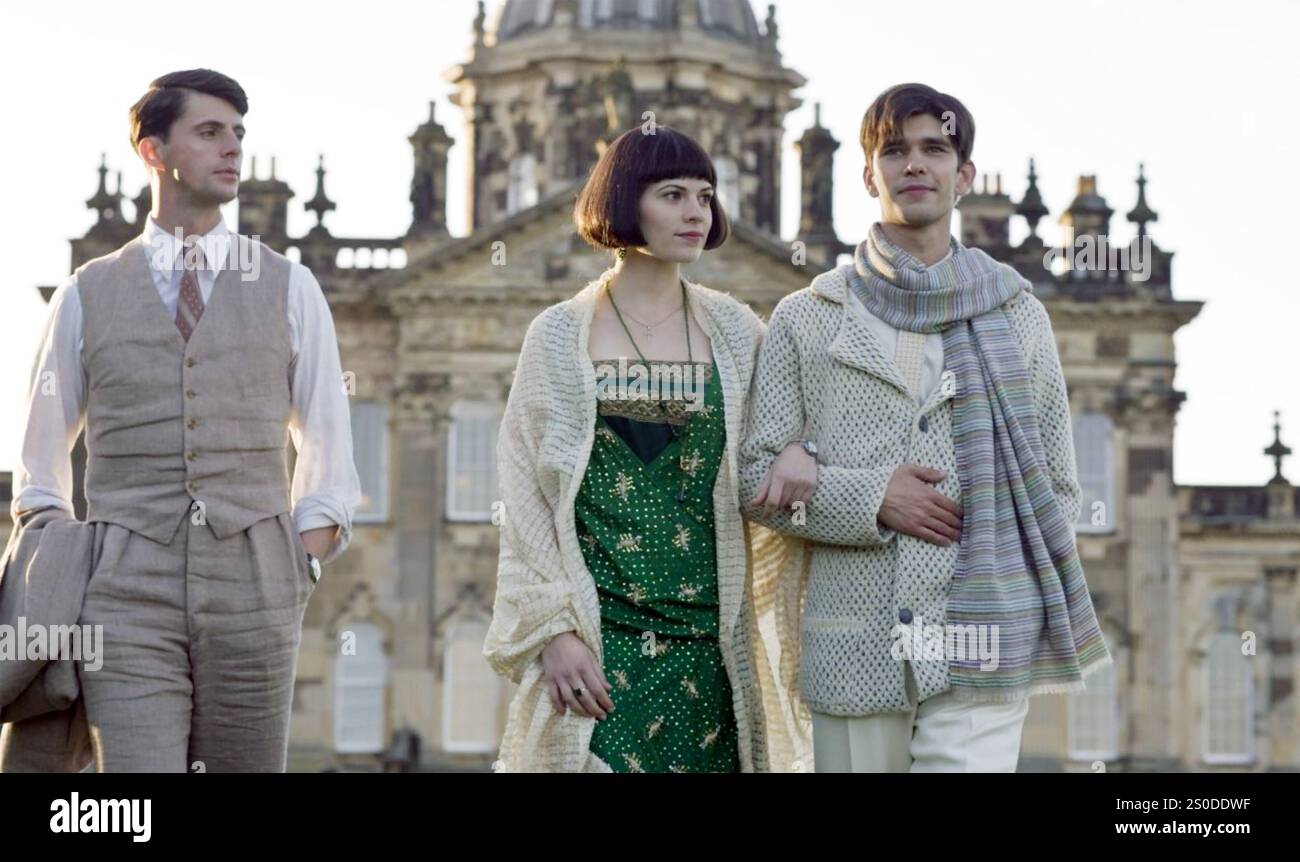 BRIDESHEAD REVISITED 2008 Buena Vista International film with from left: Matthew Goode as Charles Ryder,  Hayley Atwell as Lady Julia Flyte and Ben Whishaw as Lord Sebastian Flyte Stock Photo