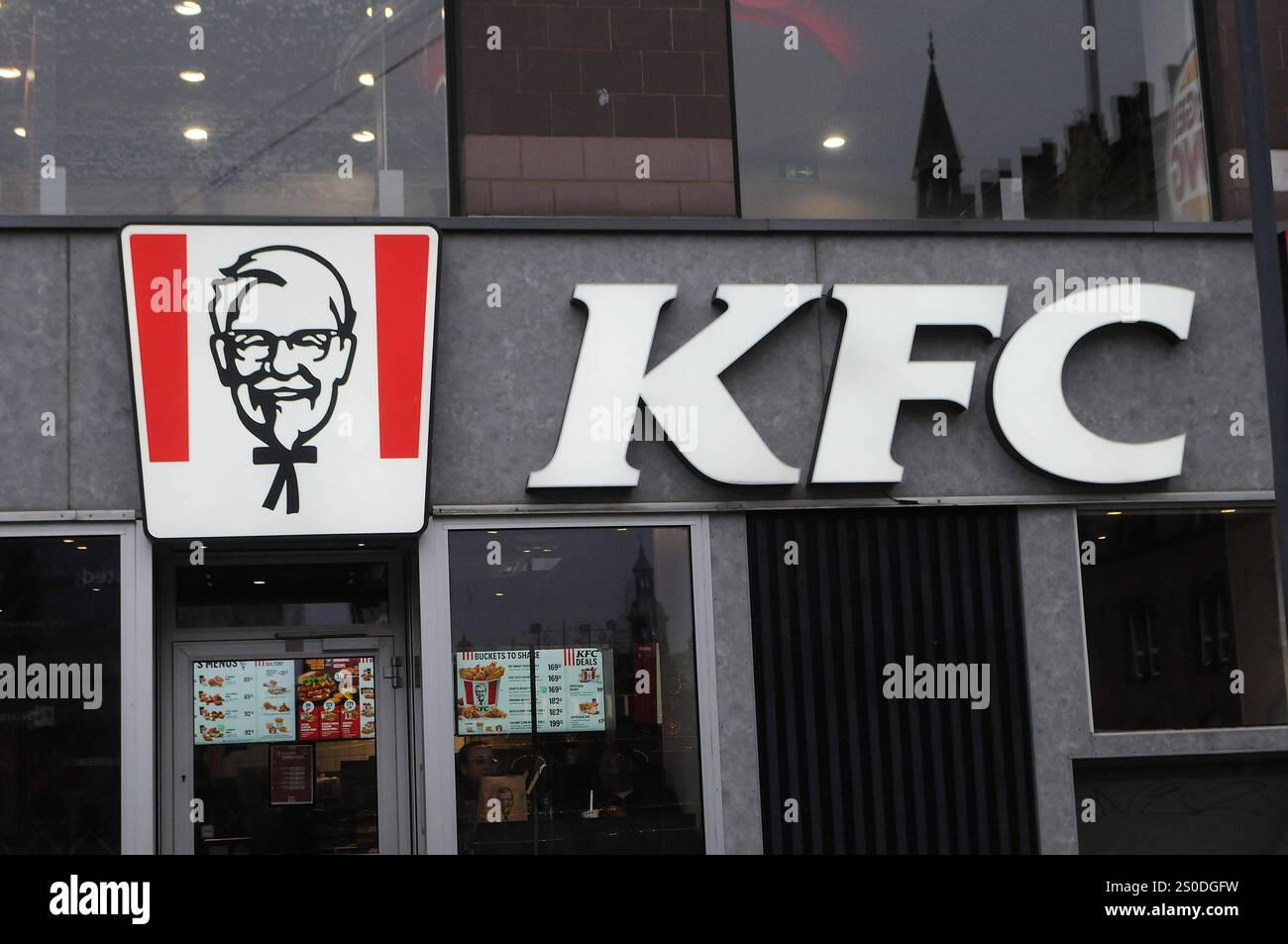 Copenhagen/ DenmarK/27 ber 2024/ KFC kentucky fried chicken restaurant in danish capital. Photo.Francis Joseph Dean/Dean Pictures Not for commercial use Stock Photo