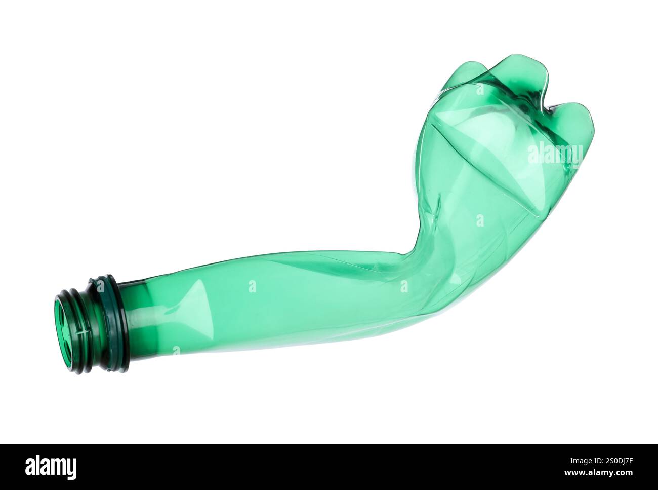 One crumpled plastic bottle isolated on white Stock Photo - Alamy