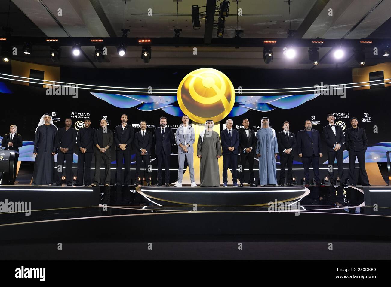 Group photo with all the award winners during the Globe Soccer Awards