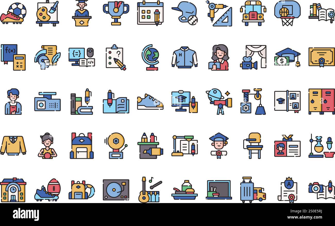 High school icons High-Quality Vector Icons Collection with Editable ...