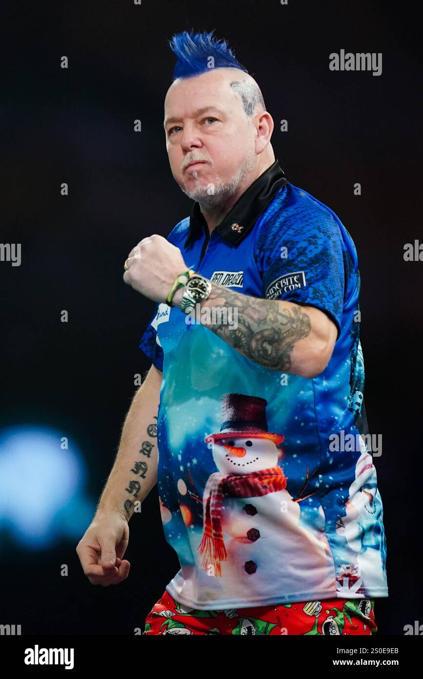 Peter Wright celebrating during 3rd round match between Jermaine