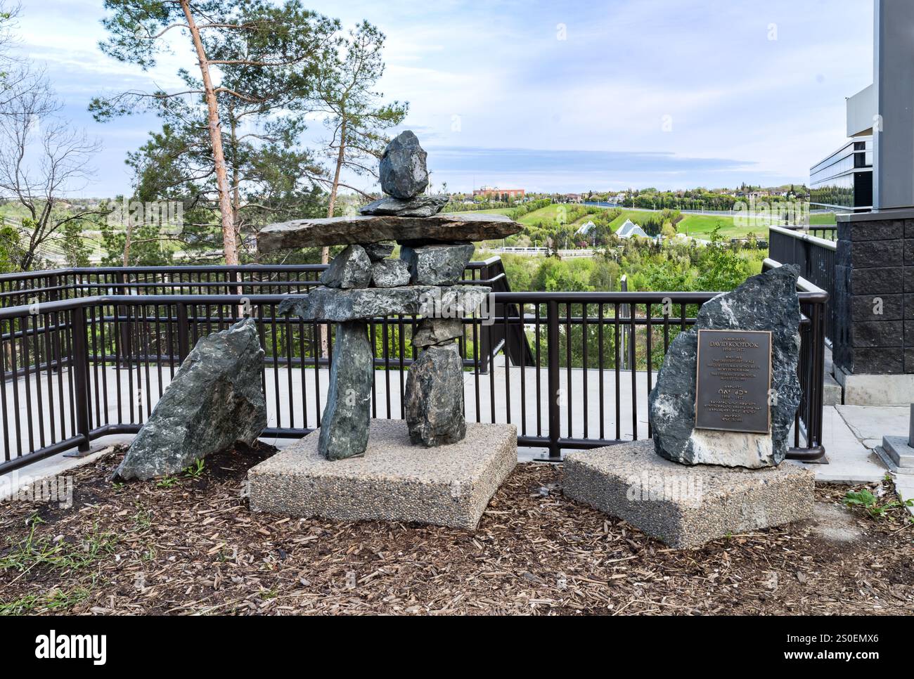 Edmonton, Canada, May 23, 2024: Installation in memory of David Kootook, (1958 –  1972) an Inuit boy who helped save the life of bush pilot Marten Har Stock Photo