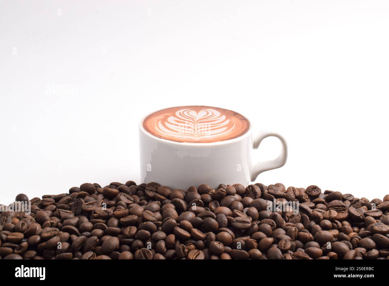 Image showcasing Cup with Coffee Beans 1 stock image. Image of warm, coffee - 113375707