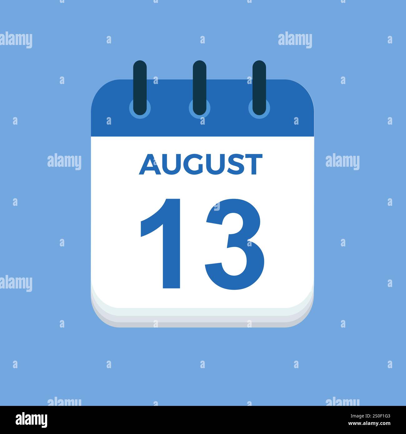 August 13 calendar and Time planner Daily Calendar Icon reminder August 13 calendar and Time planner Daily Calendar Icon reminder