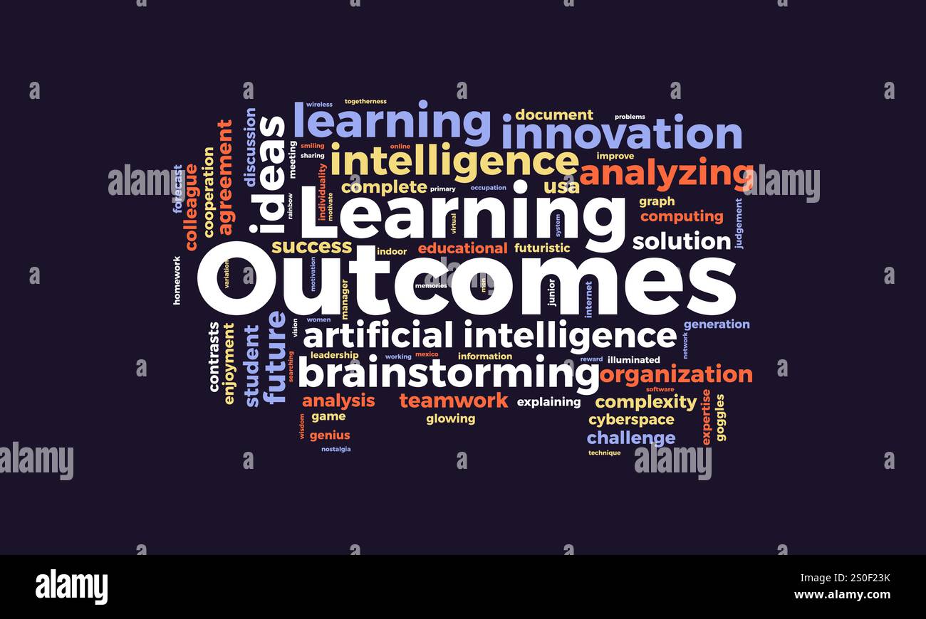 Learning Outcomes word cloud template. Learning Outcomes concept vector ...