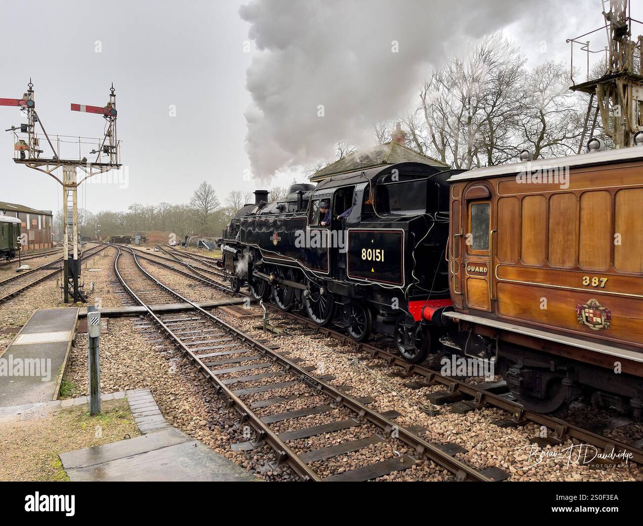 BR Standard 4MT steam locomotive number 80151 at Horsted Keynes Station ...
