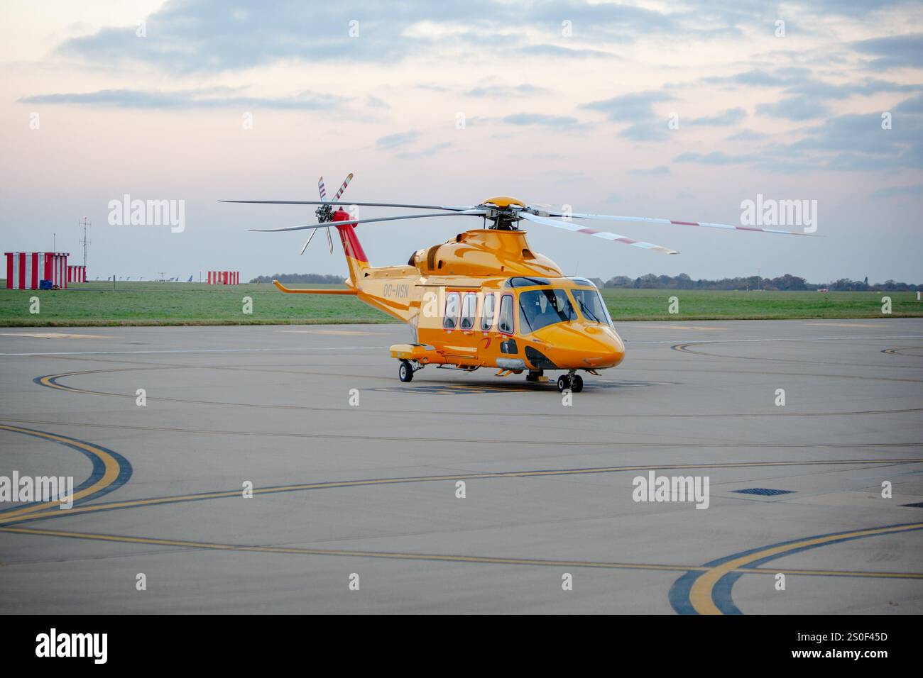 OO-NSN. Agusta Westland AW139 Norwich Airport UK 22-12-2017 - Stock Image