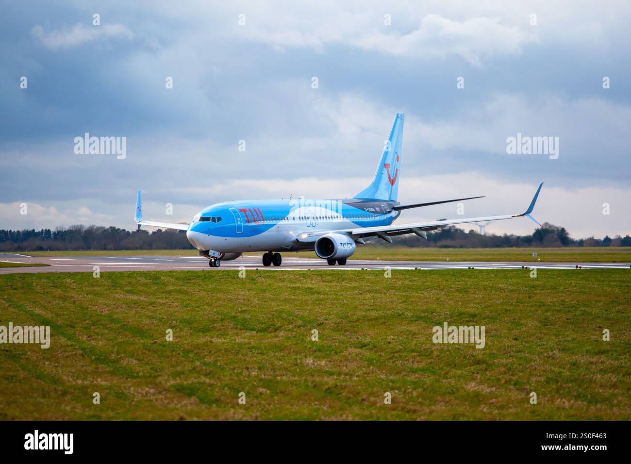 G-TAWK TUI airlines Boeing 737-8k5WL MAX Norwich Airport UK 18-01-2018 - Stock Image