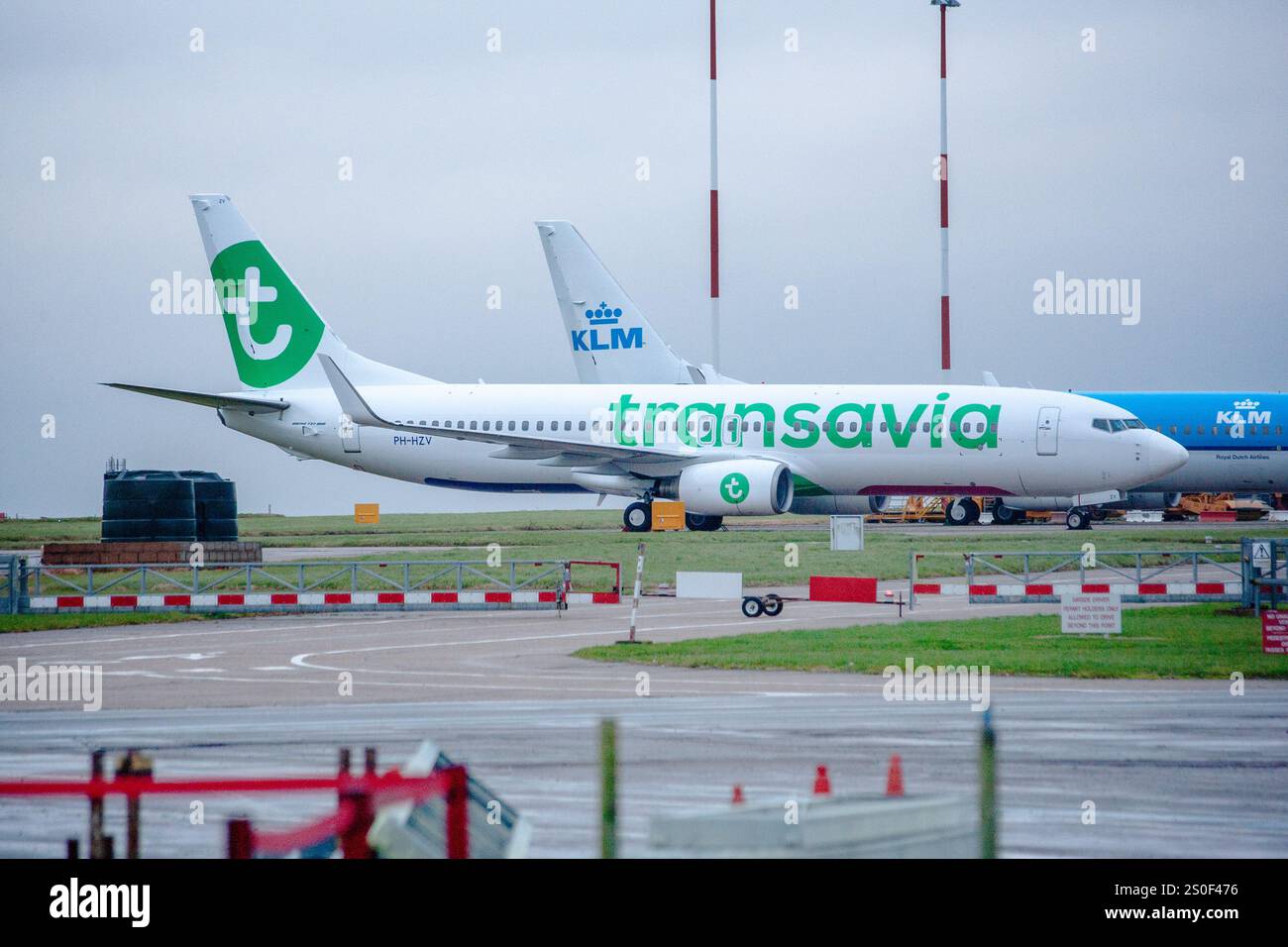 PH-HZV Boeing 737-8K2 Transavia Norwich Airport UK 13-12-2017 - Stock Image