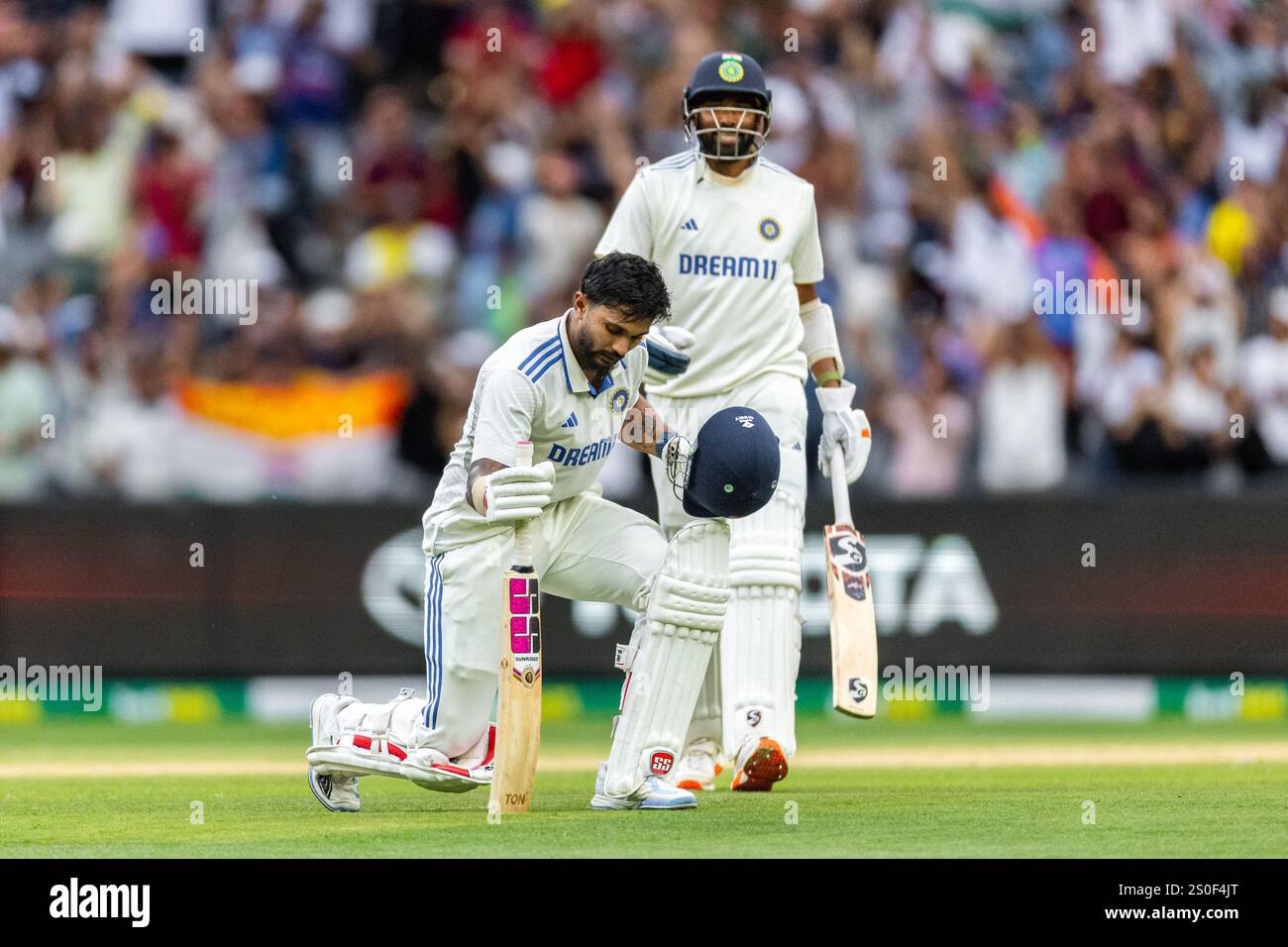 Melbourne, Australia, 28 December, 2025. Nitish Kumar Reddy of India