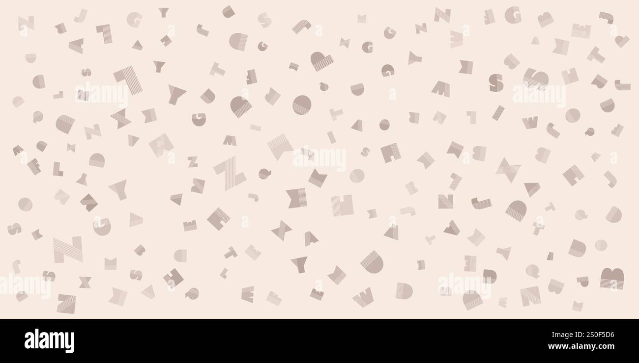Pattern Literate Various Randomly Placed, Sized and Oriented Art Deco Style Bold Letters ...