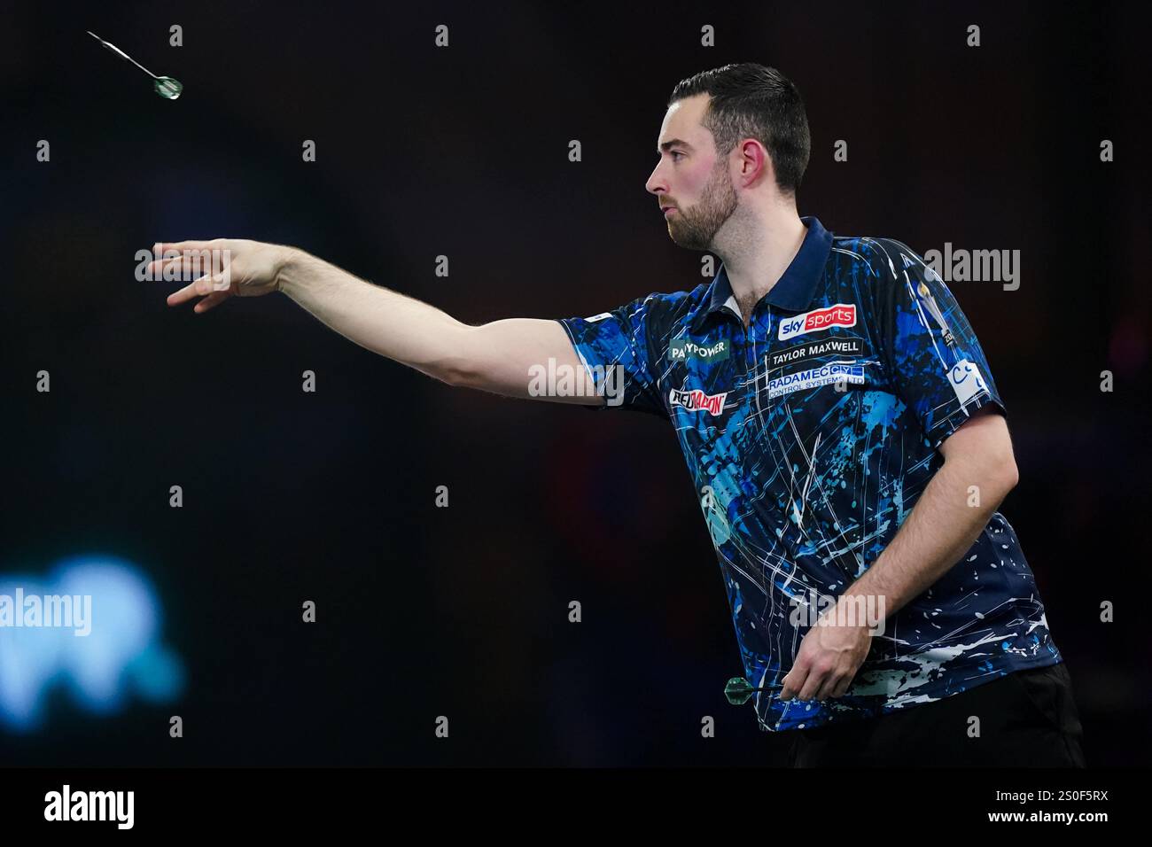 Luke Humphries during the 3rd round match between Luke Humphries and